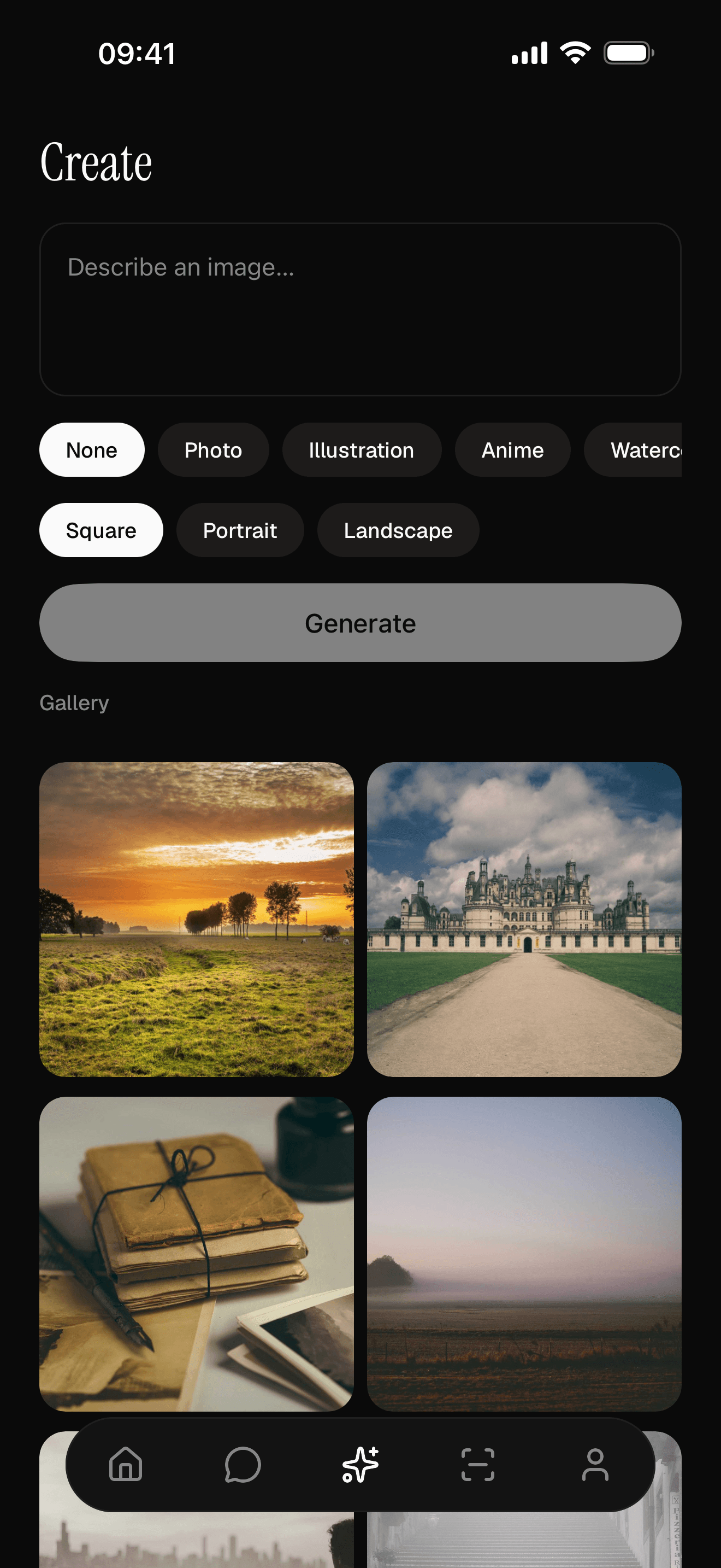 Image generation in dark mode
