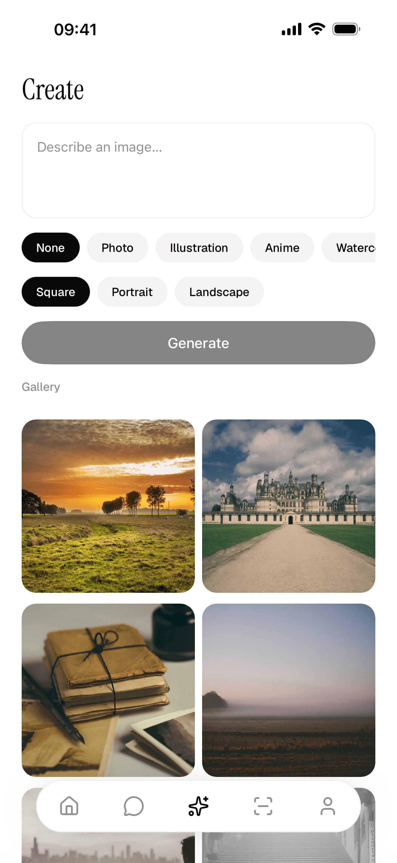 Image generation with a gallery