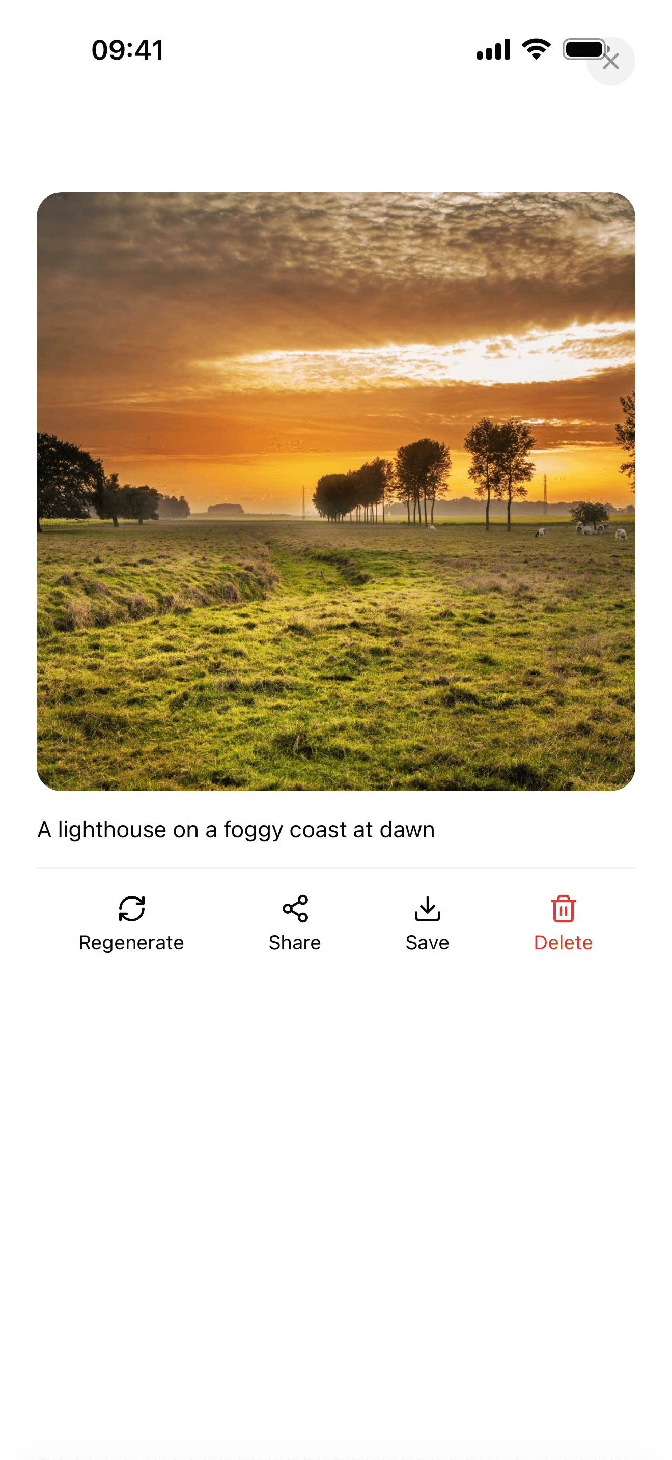 A generated image full screen